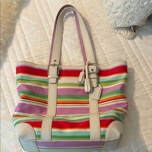 Coach Colorful Striped Bag w/ wristlet